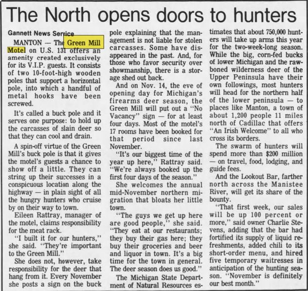 Green Mill Motel - Nov 1985 Article 2 (newer photo)